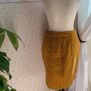 GAP Mustard Yellow & Navy Polka Dot Skirt